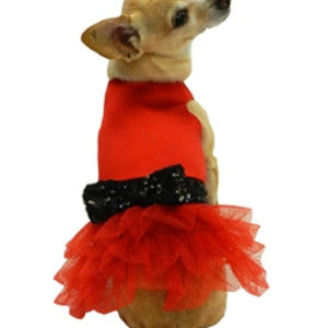 Mistletoe Sequined Dress  - Red